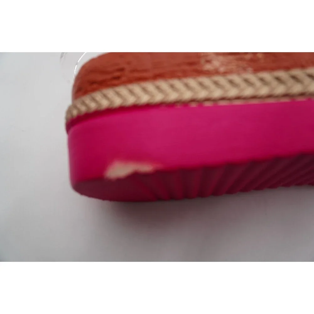 Shein Pink Braid Detail Midsole Espadrille Wedge Sandals Size 43